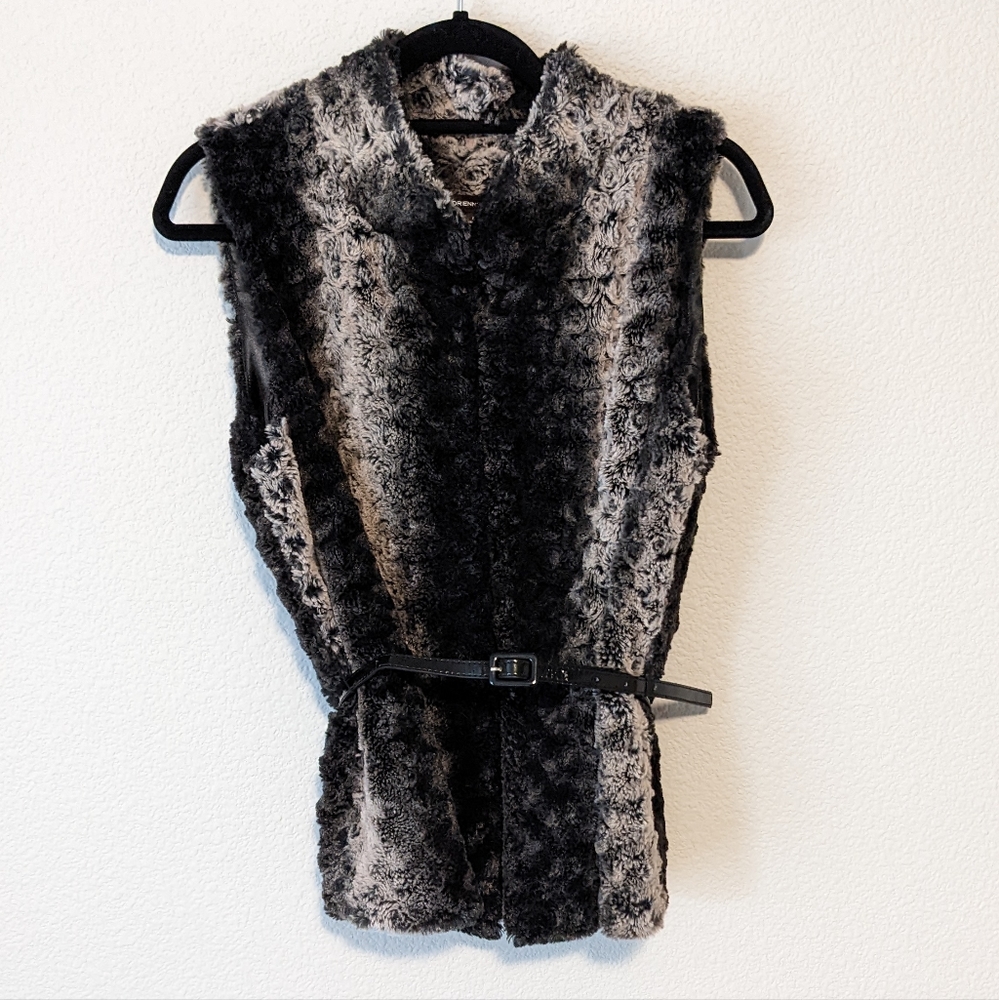 Vintage Adrienne Vittadini Faux Chinchilla Vest